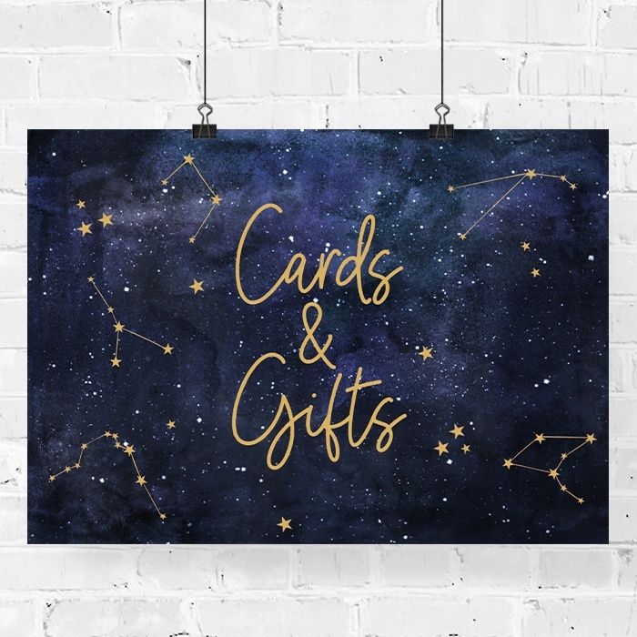 Bruiloft poster kaarten en cadeau galaxy