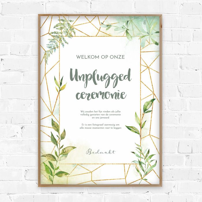 Poster unplugged ceremonie Geometric Botanical