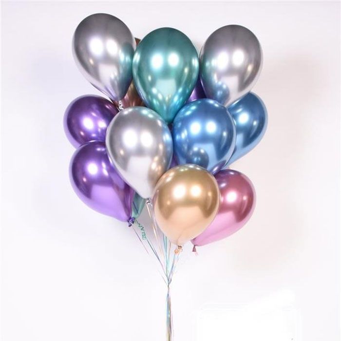 Chroom ballonnen zilver (10st)