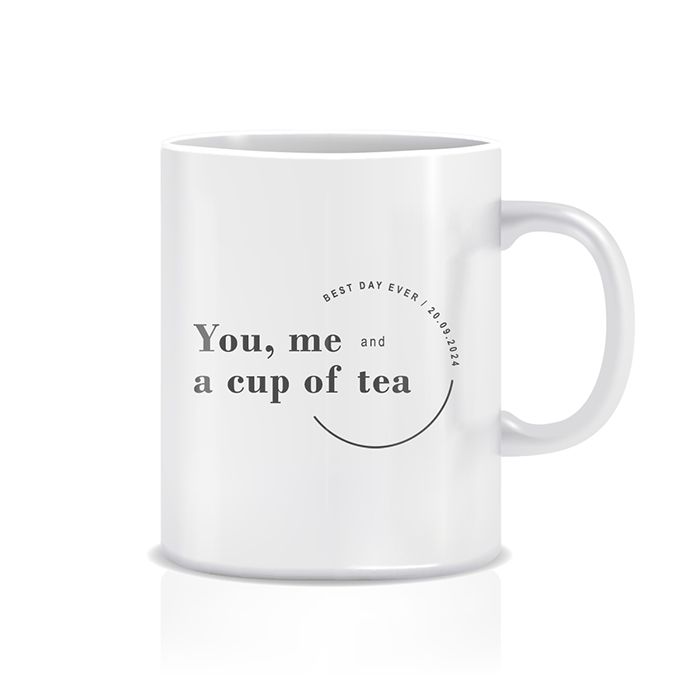 you, me and a cup of tea gepersonaliseerde mok