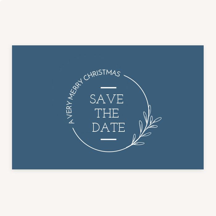 Kerst minimalistic save the date kaart liggend enkel
