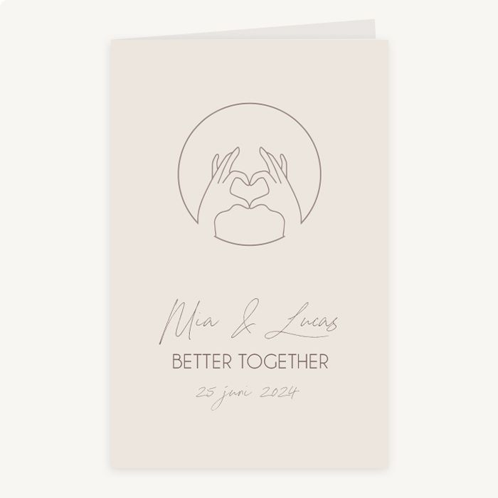 Forever together trouwkaart staand dubbel