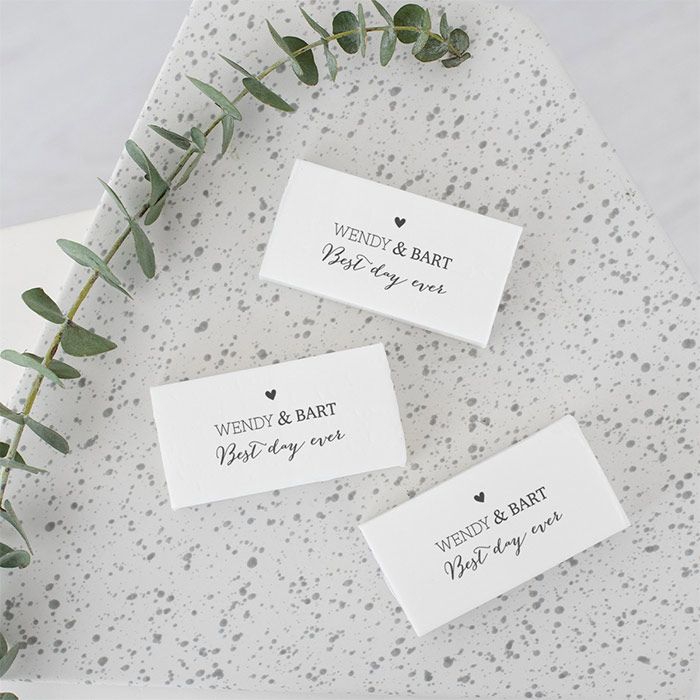 gepersonaliseerd zeep bedankje bruiloft lovely lettertypes