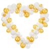 Ballonnenboog met frame hart wit-goud (160cm)