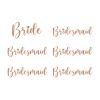 Glasstickers Bride & Bridesmaid roségoud (6st)