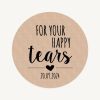 Etiket rond 35mm for your happy tears kraft hartjes banner