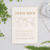 Houten huwelijksbordje wereldkaart met namen