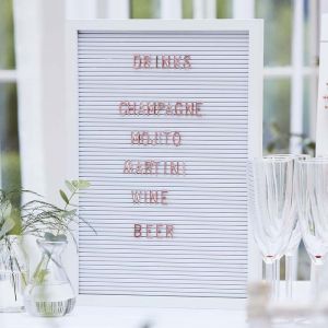 Letterbord wit-koper Botanical Wedding Ginger Ray