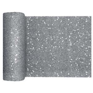 Tafelloper glitter zilver (5m)