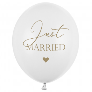 Ballonnen just married wit-goud (6st)