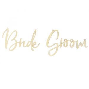 062-7134 Stoelborden hout Groom en Bride Forest Wedding