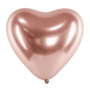 Hartballonnen glossy roségoud (50 st)