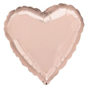 Folieballon hart roségoud (45cm)