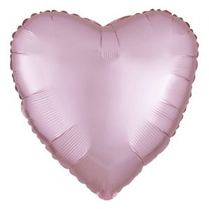 Folieballon Satin Luxe hart pastel roze (43cm)