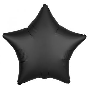 Folieballon Satin Luxe ster zwart (43cm) 