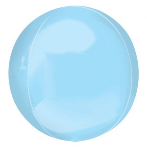 Folieballon Orbz pastel blauw 40cm