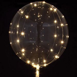 Transparante Orbz ballon met LED-lampjes (45cm)