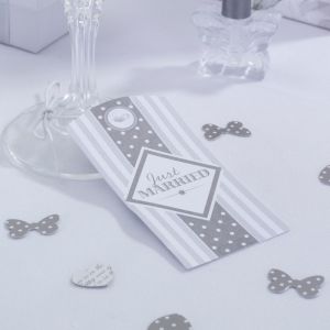 Chic Boutique labels Just Married zilver-wit (10st)