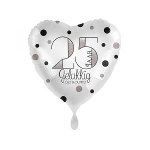 Folieballon hart 25 jaar getrouwd (43cm)
