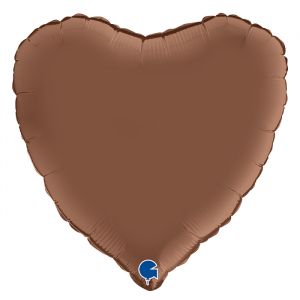 Folieballon Satin hart chocolate (45cm)