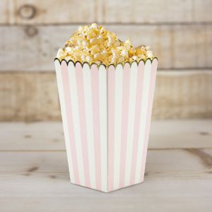 Popcornbekers lichtroze-goud (8st)