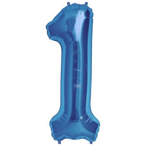 XL Folieballon 1 ( 90 cm ) blauw