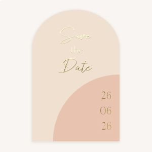 Folie save the date kaart curved neutrals