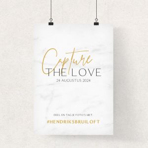 Poster hashtag marble chique gold