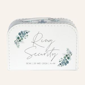 Gepersonaliseerd koffertje wit ring security botanical classic