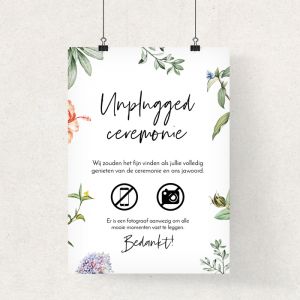 Poster unplugged bruiloft love blooms