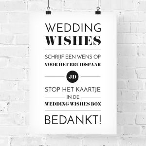 Poster Wedding wishes Modern typografisch