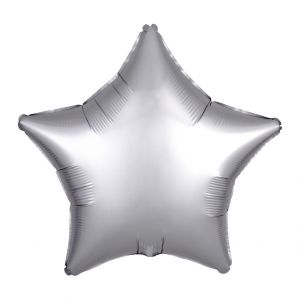Folieballon Satin Luxe ster zilver (43cm) 