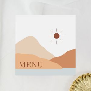 Mountain Love menukaart vierkant enkel
