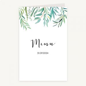 Lovely eucalyptus menukaart staand dubbel