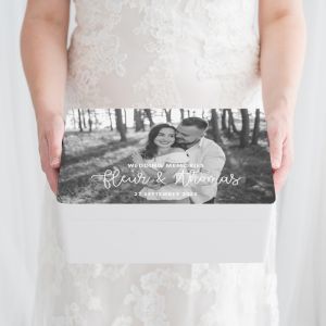 Memorybox bruiloft met foto wit