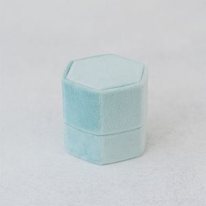 Velvet ringdoosje hexagon Soft Mint Forever Box