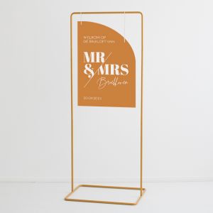 Welkomstbord bruiloft kwartrond modern paper