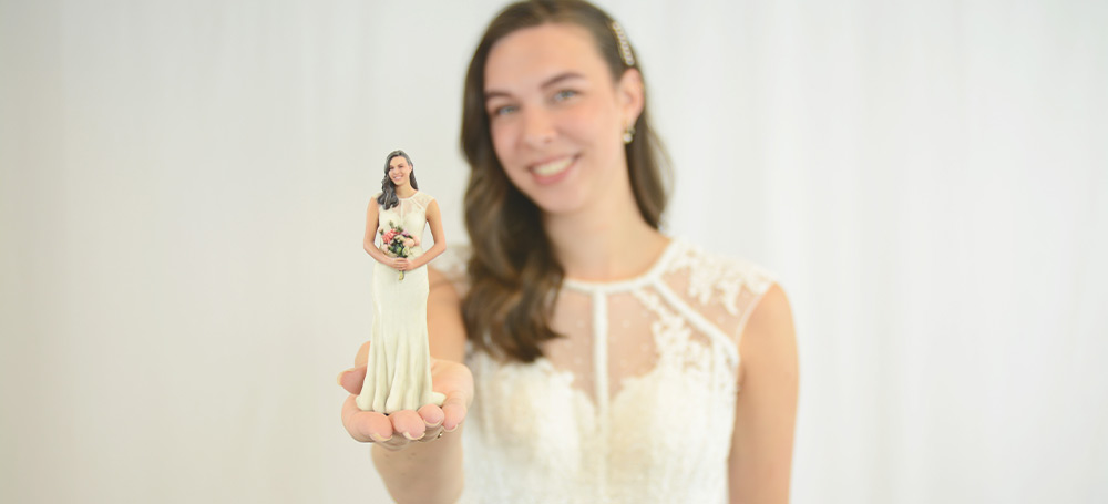 3D beeldje van je trouwjurk of pak