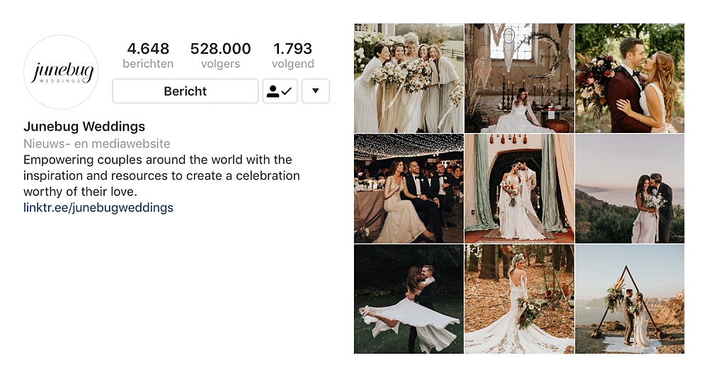 Junebug weddings instagram 